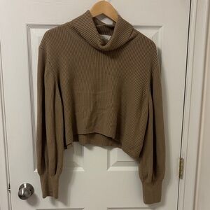 Aritzia Wilfred Ribbed Turtleneck Cropped Sweater